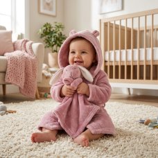 19C260: Baby Novelty Bunny Comforter-Dusky Pink